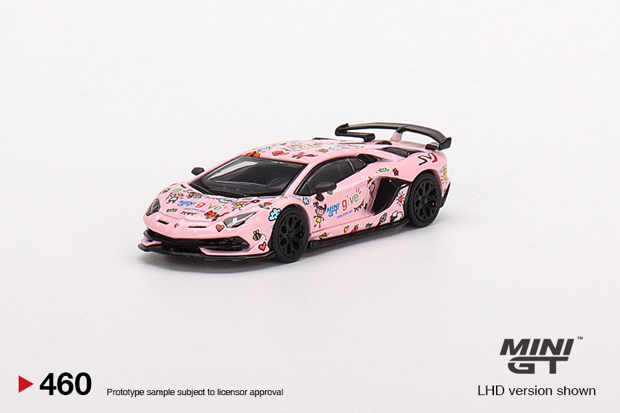 MINI GT #460 GIVE 2022 Hong Kong Lamborghini Aventador SVJ Baby Pink
