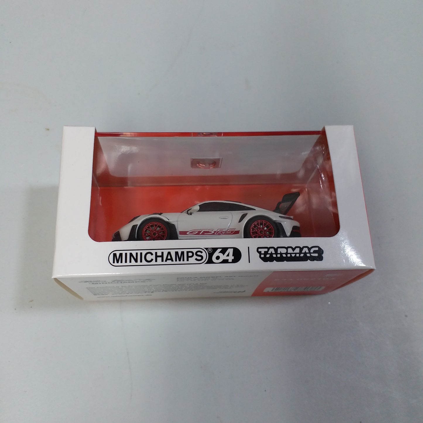 Tarmac Works x Minichamps 1/64 Porsche 911 (992) GT3 RS White / Red