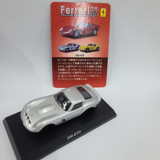 Kyosho 1:64 Scale Ferrari Racing Minicar Collection 250 GTO (Silver)