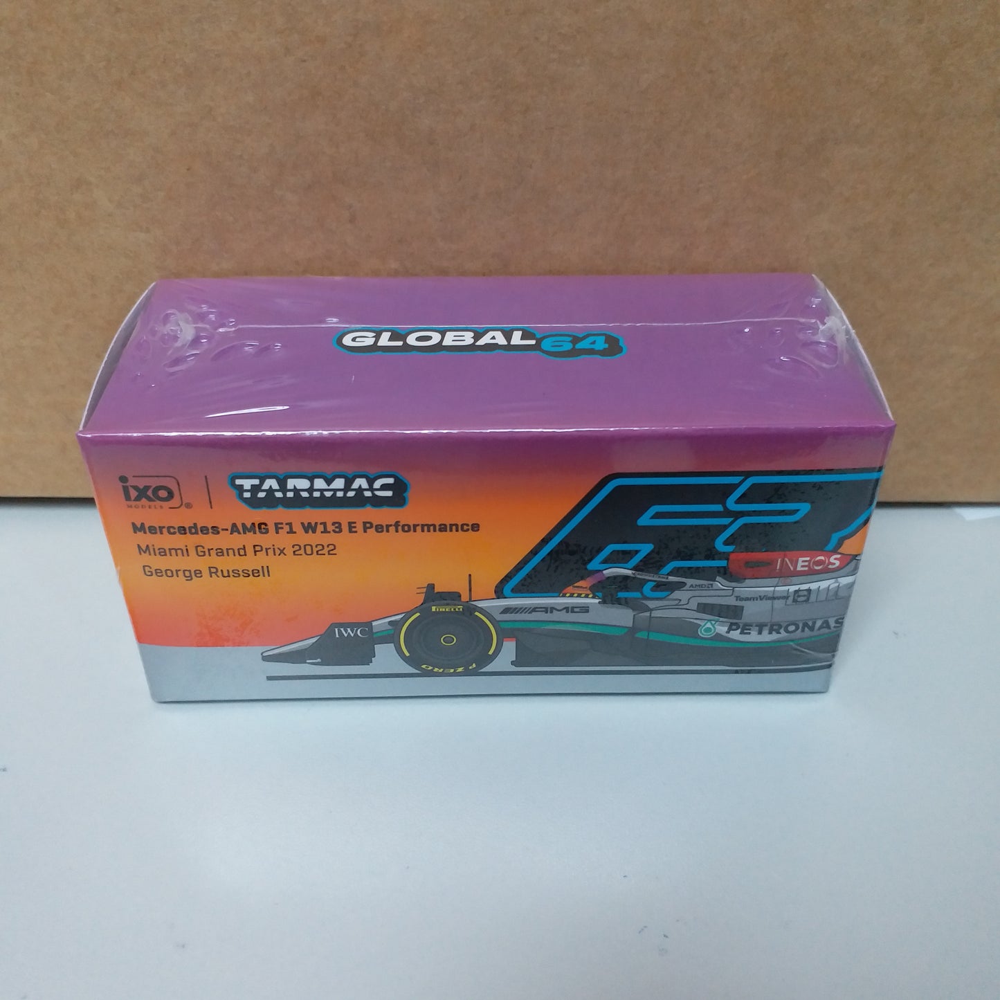 Tarmac Works 1:64 Scale Mercedes-AMG F1 W13 E Performance  Miami Grand Prix 2022 George Russell
