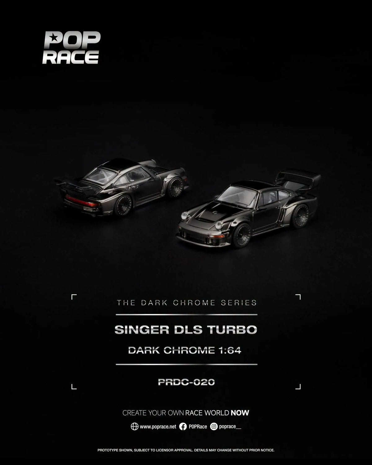 Pop Race PRDC-020 Singer DLS Turbo Dark Chrome 1:64