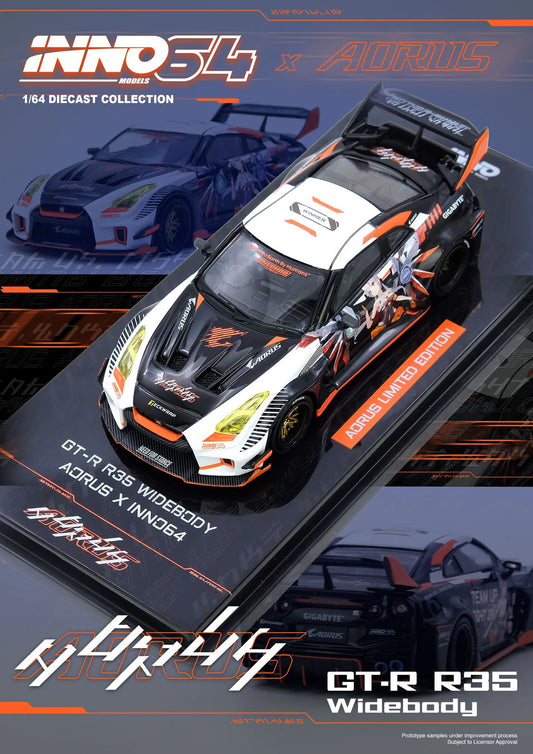 Inno64 1:64 Scale Nissan GT-R R35 Widebody AORUS X INNO64 Limited Edition