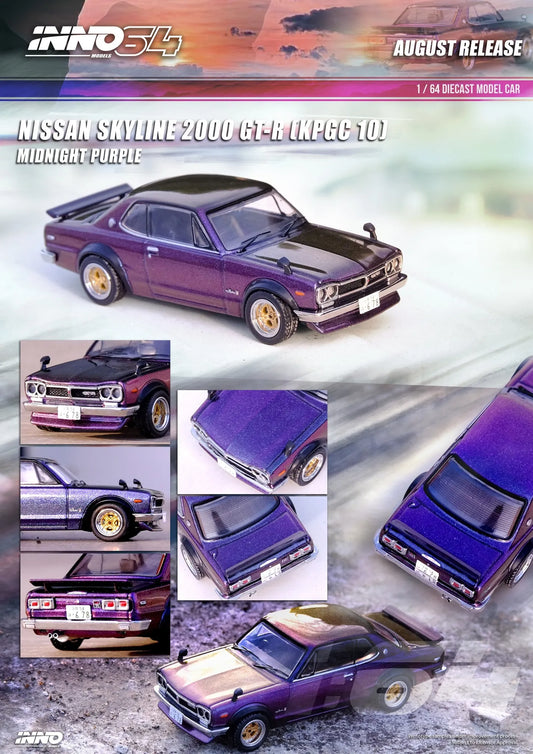 INNO64 1/64 NISSAN SKYLINE 2000 GT-R (KPGC10) Midnight Purple