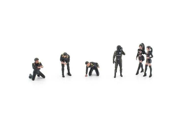 Pop Race PR640567 Pop Race Team Crew 6 Figures 1:64