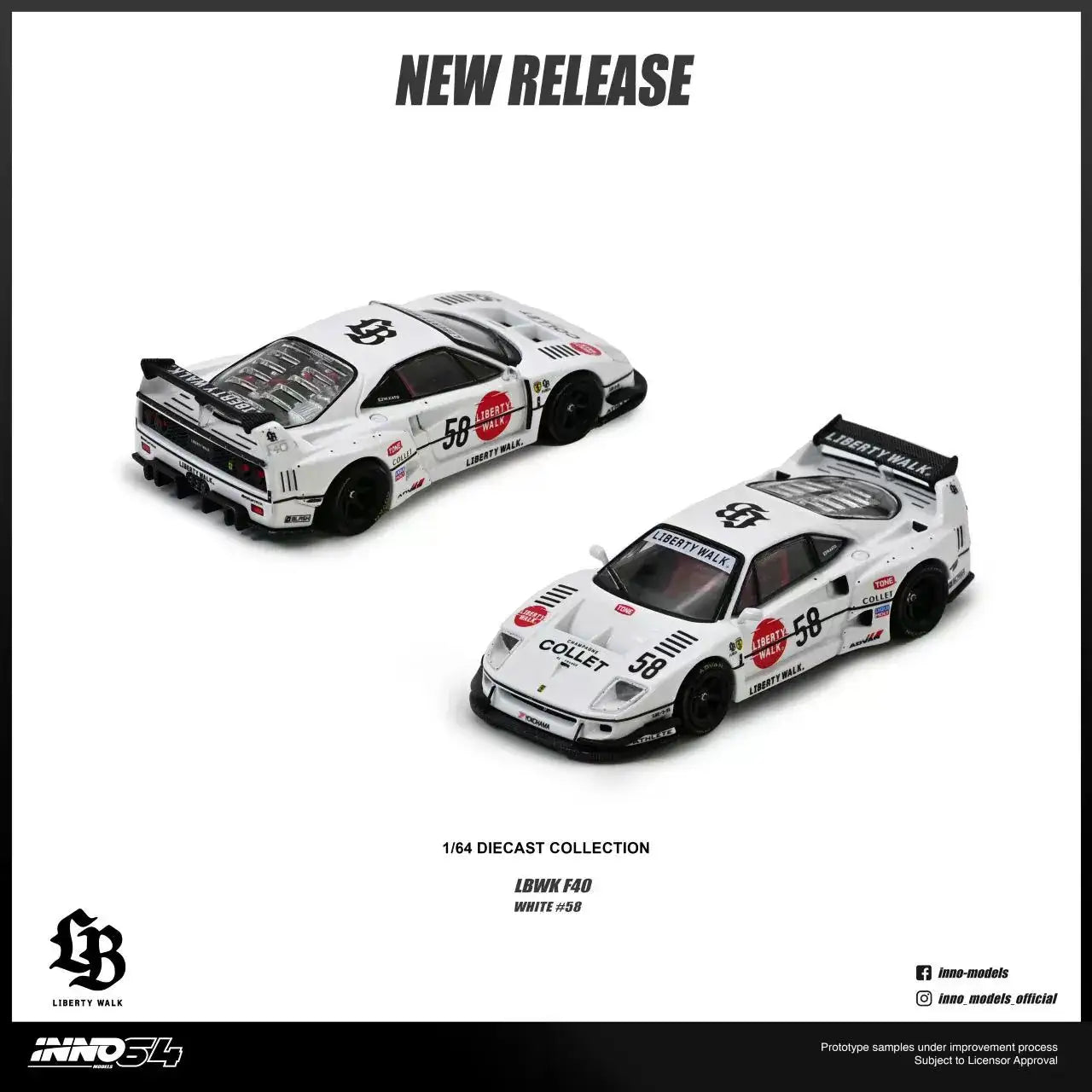 INNO64 LBWK F40 COLLET White #58-INNO64-1:64-Mobile Garage HK