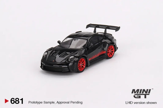 Mini GT #681 Porsche 911 (992) GT3 RS Black with Pyro Red