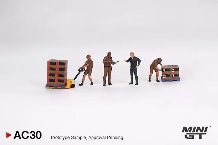 MINI GT 1/64 #AC30 Figurine: UPS Driver and workers