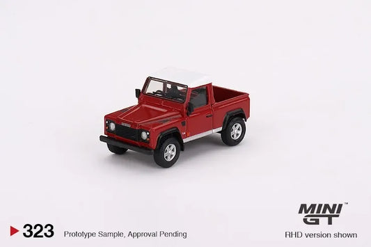 Mini GT #323  Land Rover Defender 90 Pickup Masai Red