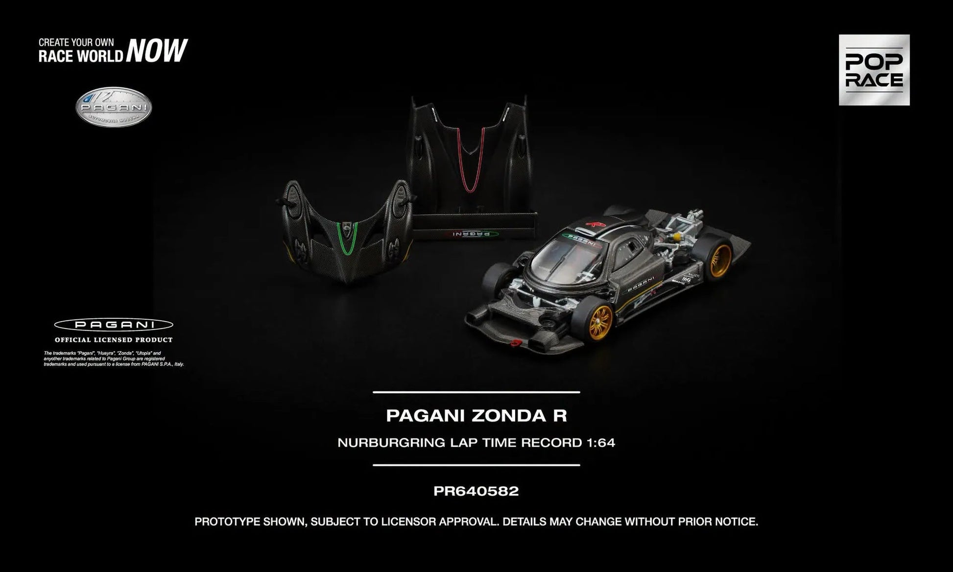 Pop Race PR640582 Pagani Zonda R Nurburgring Lap Time Record 1:64