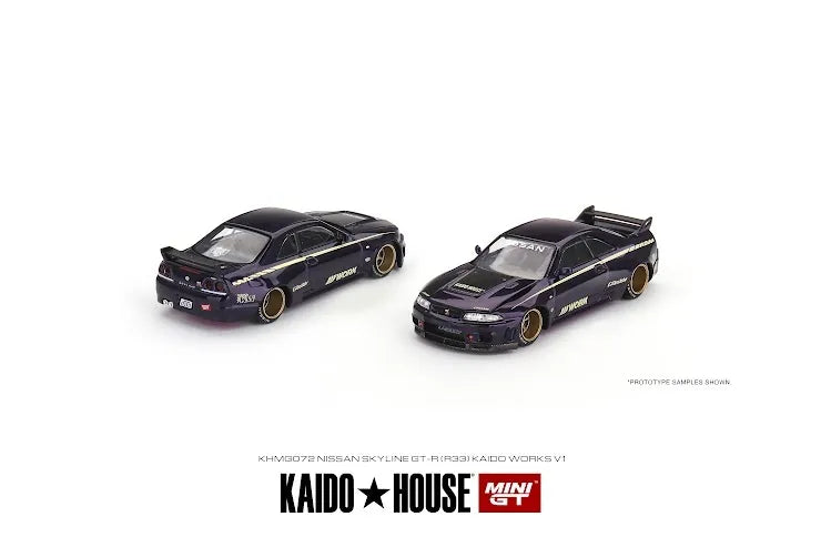 Mini GT x Kaido House #72 1:64 Nissan Skyline GT-R (R33) Kaido Works V1