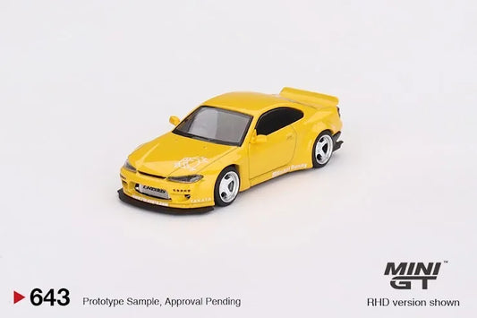 Mini GT #643 Nissan Silvia (S15) Rocket Bunny Bronze Yellow
