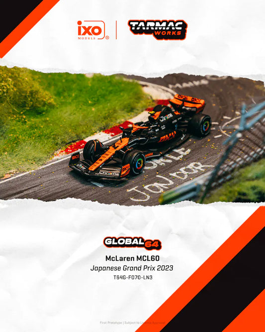 Tarmac Works 1:64 Scale Global64 McLaren MCL60 Japanese Grand Prix 2023 Lando Norris