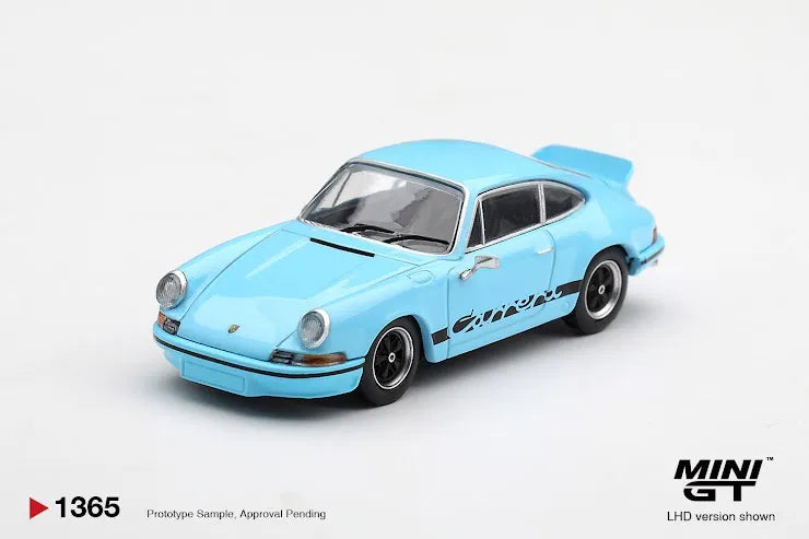 Mini GT #1365 Porsche 911 Carrera RS 2.7 (Gulf Blue with Black Livery)