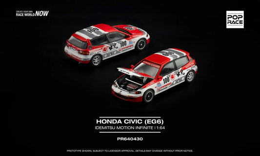 Pop Race PR640510 1:64 Honda Civic (EG6) Idemitsu Motion Infinite