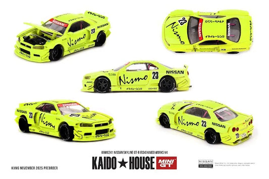 Mini GT x Kaido House #241 Nissan Skyline GT-R (R34) Kaido Works V4