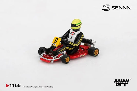 Mini GT #1155 1:64 Scale Senna Kart Formula K #9 Ayrton Senna da Silva 1981 Karting World Championship