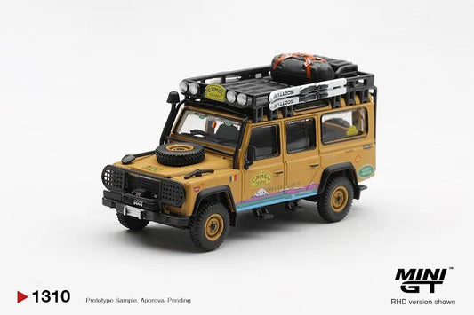 MINI GT #1310 Land Rover Defender 110 1998 Camel Trophy Tierra del Fuego CT.36 Romania-Mini GT-1:64-Mobile Garage HK