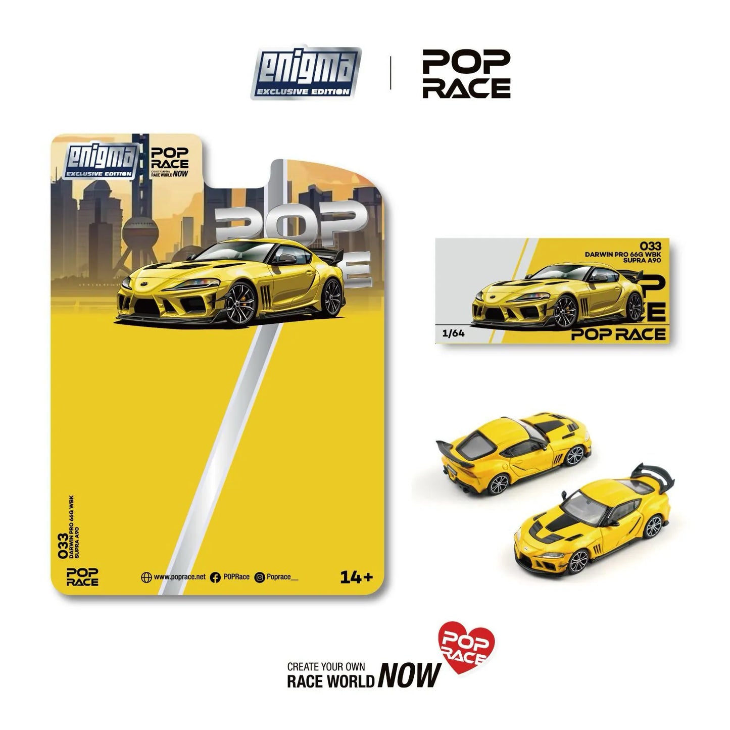 Pop Race 033 Darwin Pro 66G WBK Supra A90 Nitro Yellow Enigma Exclusive