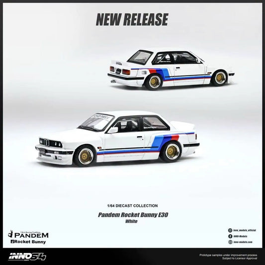 Inno64 IN64-E30P-WHI BMW E30 Pandem Rocket Bunny White