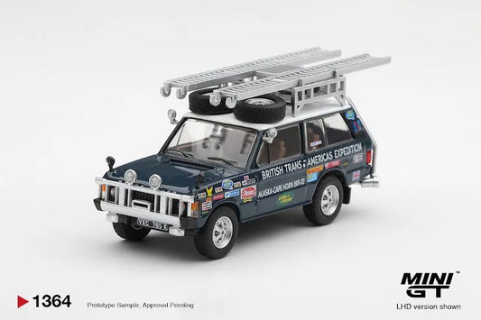 Mini GT #1364 Range Rover 1971 British Trans-Americas Expedition (VXC-765K)