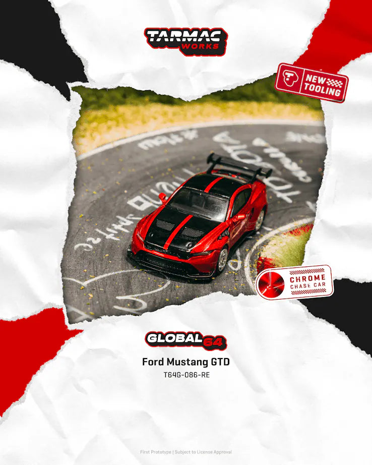 Tarmac Works 1:64 Scale Global64 Ford Mustang GTD Red