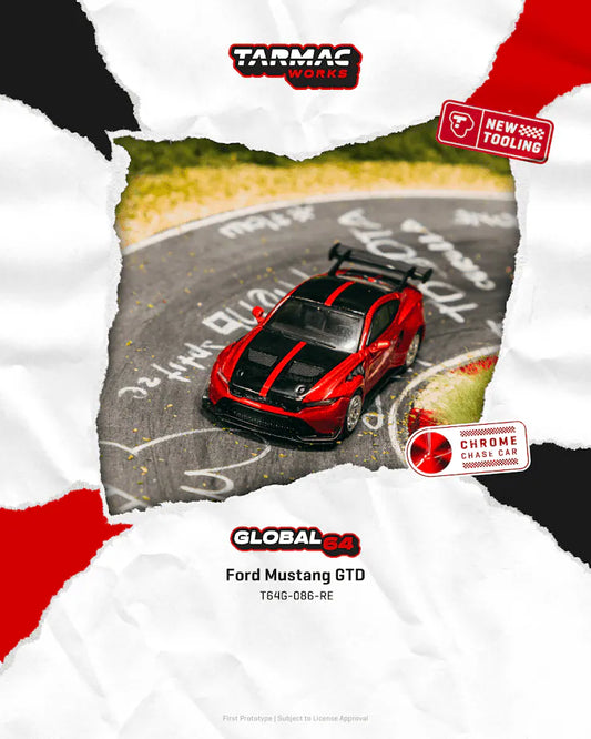 Tarmac Works 1:64 Scale Global64 Ford Mustang GTD Red