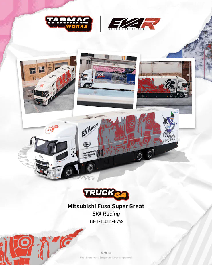 Tarmac Works 1:64 Scale Mitsubishi Fuso Super Great EVA Racing T64T-TL002-EVA