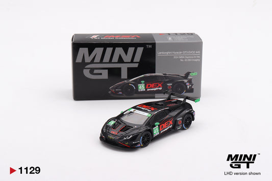 Mini GT #1129 Lamborghini Huracán GT3 EVO2 #45 2024 IMSA Daytona 24 Hrs DEX Imaging