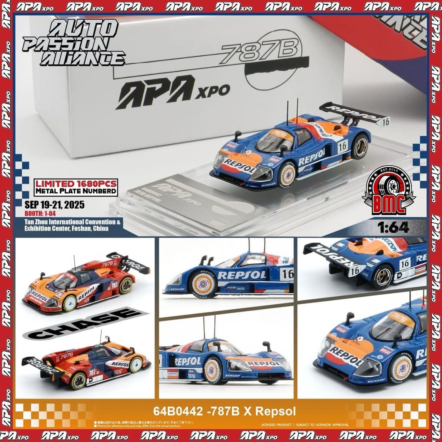 BMC Models x APA XPO 1:64 Scale Repsol Mazda 787B Blue Limited Edition Chase + Normal Set