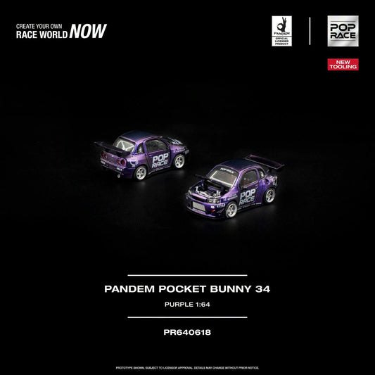 Pop Race PR640618 Pandem Pocket Bunny 34 Purple