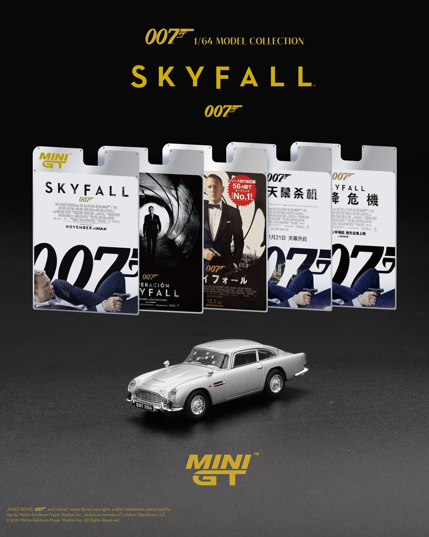 Mini GT #913 Aston Martin DB5 "Skyfall" Blister Packaging