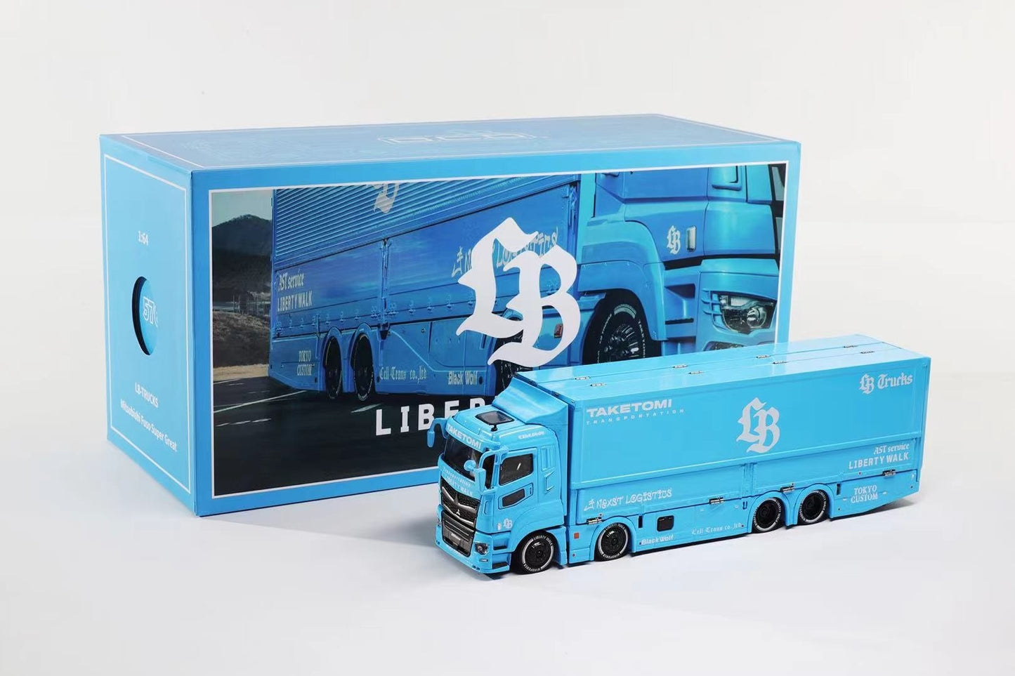 GCD 1:64 LBWK Mitsubishi LB-TRUCKS Fuso Super Great Shanghai China Toy Epo Exclusive Baby Blue