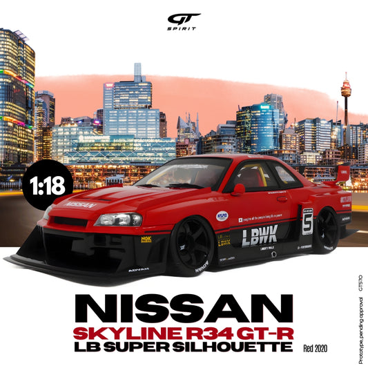 GT Spirit 1:18 Scale GT570 Nissan Skyline R34 GT-R LB Super Silhouette Red 2020