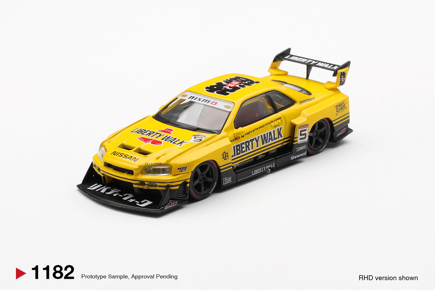 Mini GT 1:64 Scale Nissan Skyline LB-ER34 Super Silhouette Sport Yellow