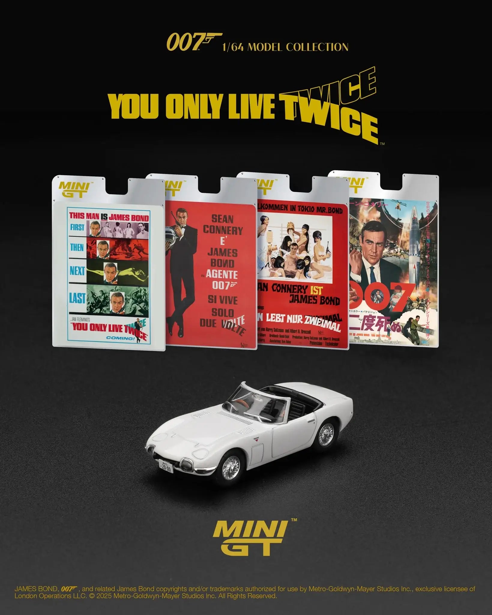 Mini GT Mini GT #915 Toyota 2000GT Roadster "You Only Live Twice" James Bond 007 1:64
