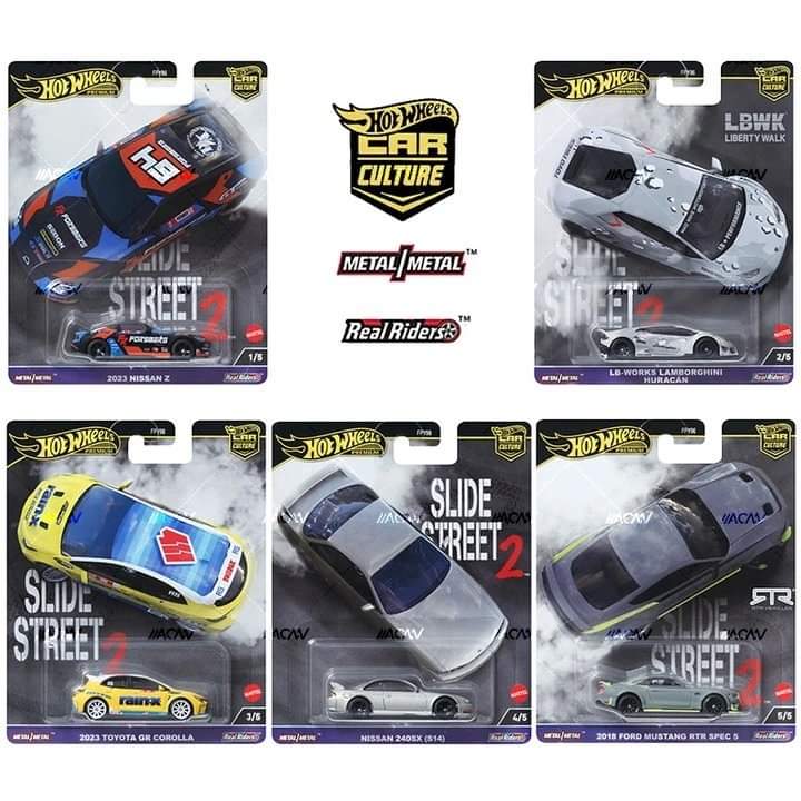 Hot Wheels Car Culture 2024 FPY86-957H Slide Street Part2 set of 5