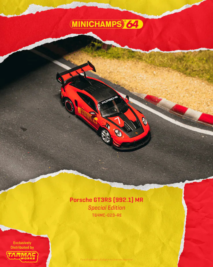 Tarmac Works x Minichamps T64MC-023-RE Porsche 911 GT3 RS 992.1 MR Red Special Edition