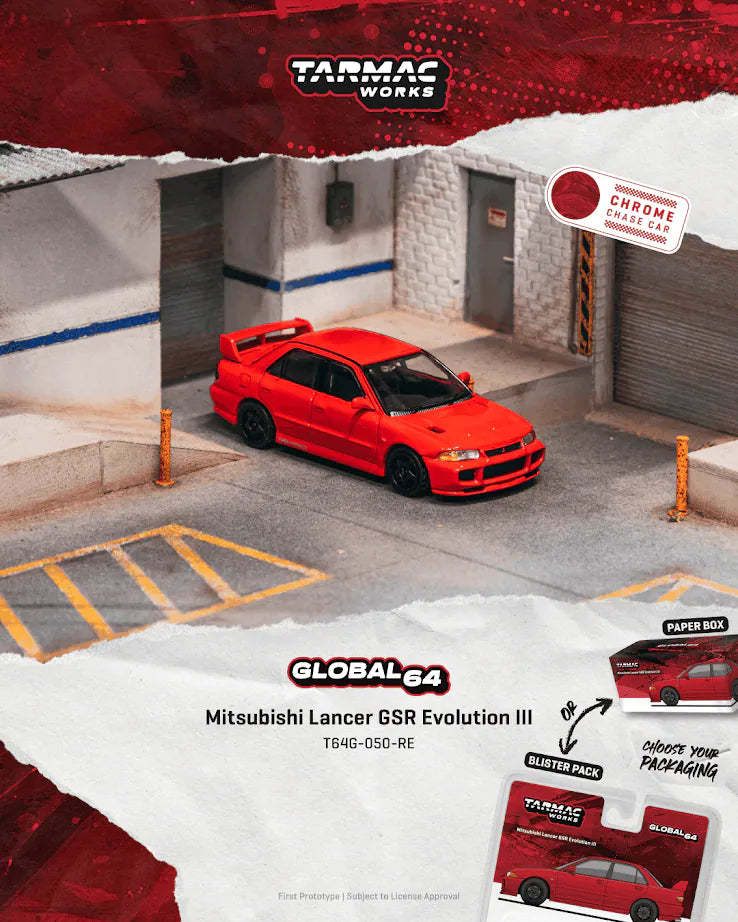 Tarmac Works T64G-050-RE Mitsubishi Lancer GSR Evolution III Red