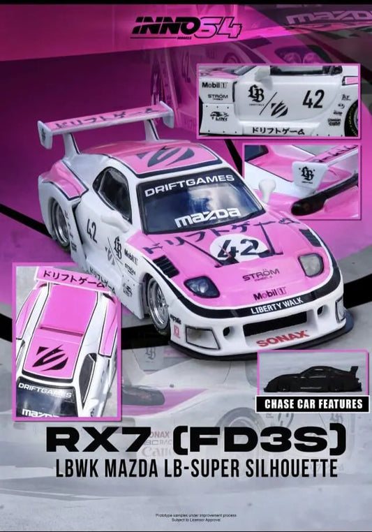 Inno64 1:64 Scale Mazda RX7 (FD3S) LB-Super Silhouette "Drift Games 2025"