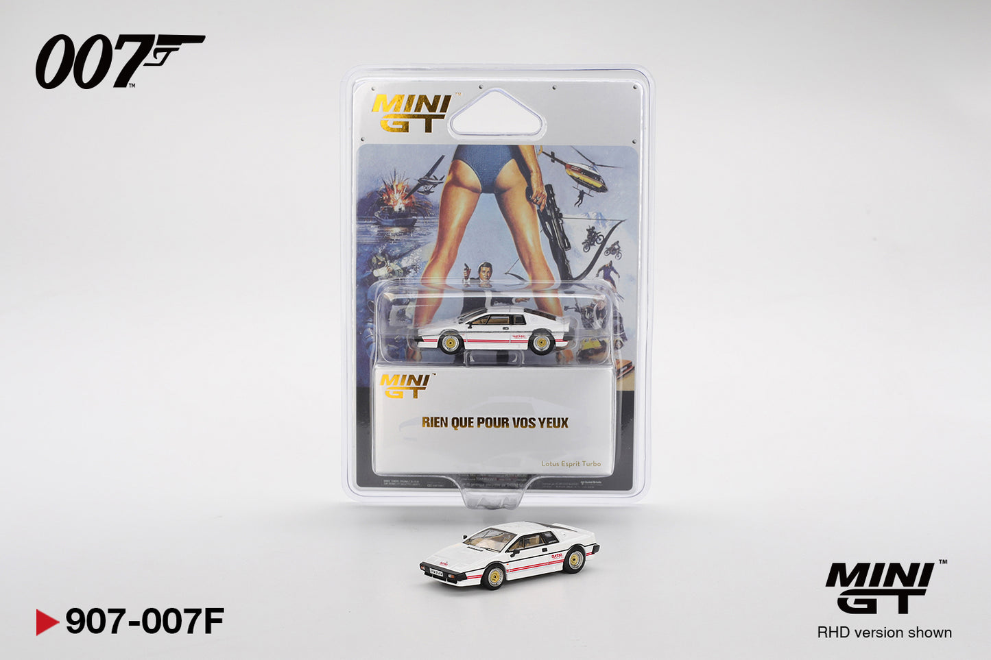Mini GT 1:64 Scale #907 Lotus Esprit Turbo White "For Your Eyes Only" 007