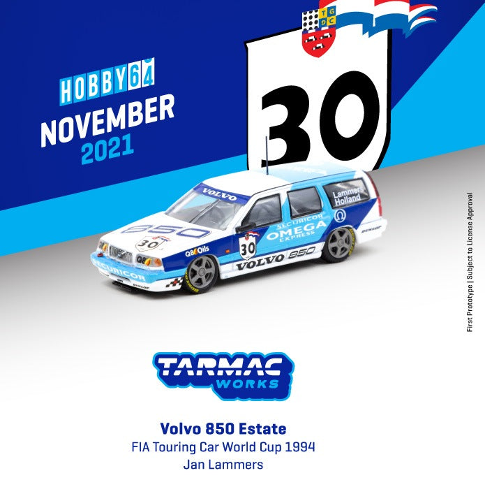Tarmac works Scale 1:64 Volvo 850 estate FIA Touring Car World Cup 1994