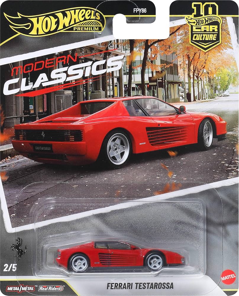 Hot Wheels Premium Car Culture Modern Classics Ferrari Testarossa red 2/5 in sealed blister packaging