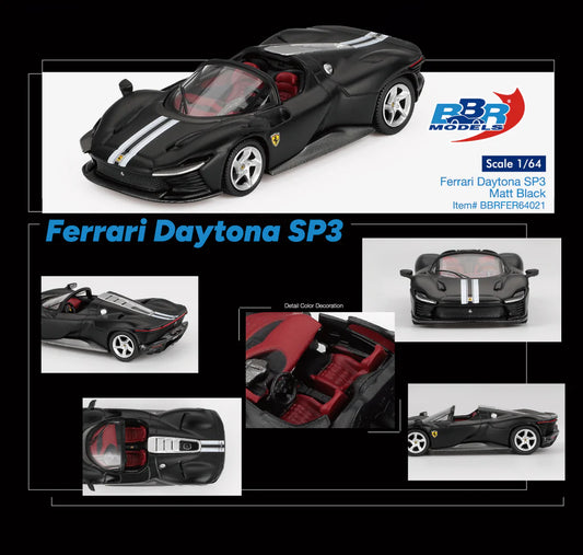 BBR 1/64 Ferrari Daytona SP3 Matt Black