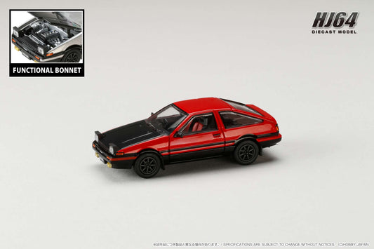 Hobby Japan 1/64 Toyota SPRINTER TRUENO GT APEX (AE86) JDM Style with CARBON BONNET Red