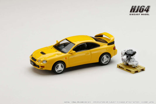 Hobby Japan 1/64 Toyota CELICA GT-FOUR WRC Edition (ST205) with Engine Display Model Yellow