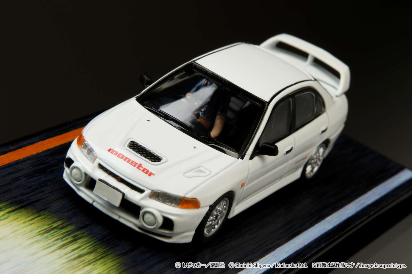 Hobby Japan Initial D 1/64 Mitsubishi Lancer RS Evolution Ⅳ / INITIAL D VS Takumi Fujiwara With Seiji Iwaki Figure