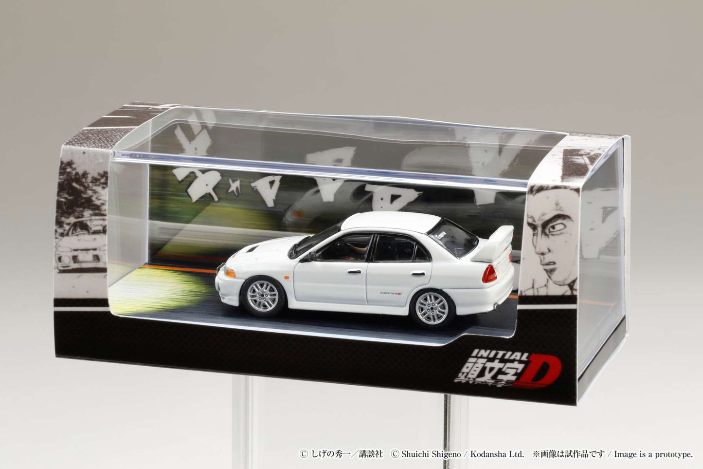 Hobby Japan Initial D 1/64 Mitsubishi Lancer RS Evolution Ⅳ / INITIAL D VS Takumi Fujiwara With Seiji Iwaki Figure