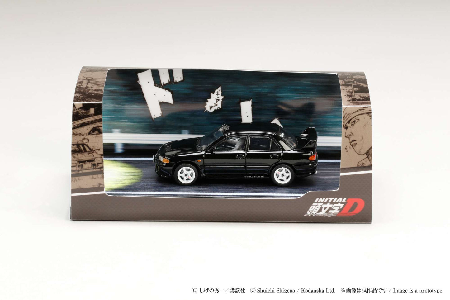 Hobby Japan Initial D 1/64 Mitsubishi Lancer RS Evolution Ⅲ / INITIAL D VS Ryosuke Takahashi With Kyoichi Sudo Figure