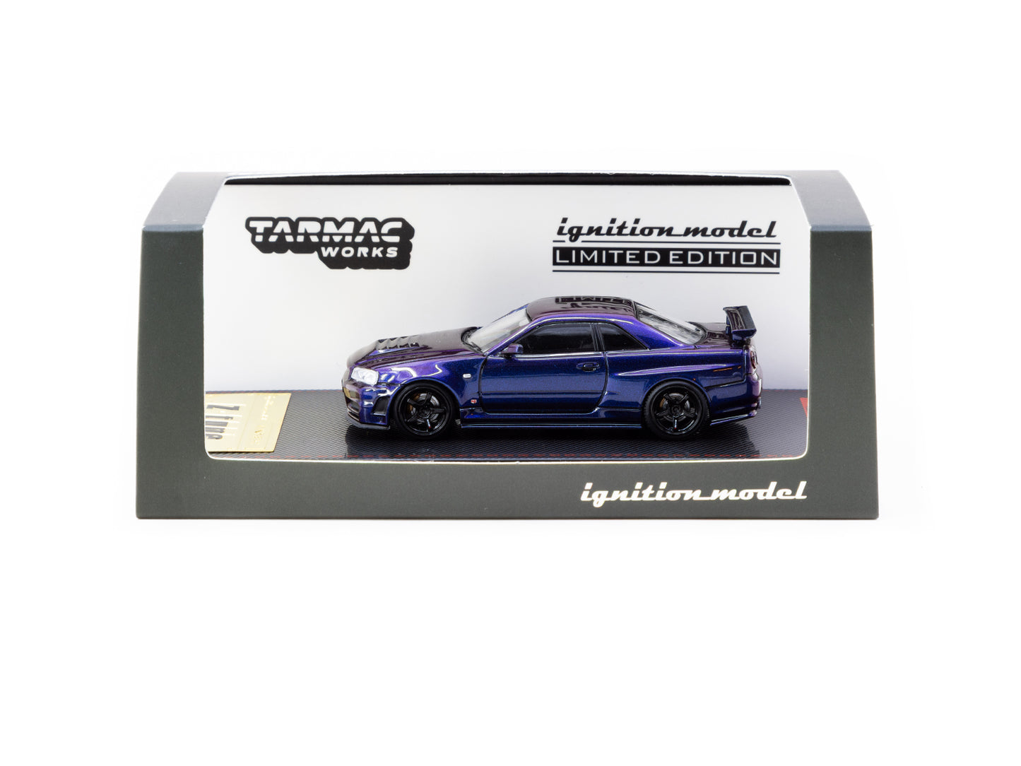 Tarmac Works x Ignition Model 1:64 Scale  Nismo R34 GT-R Z-tune Purple Metallic