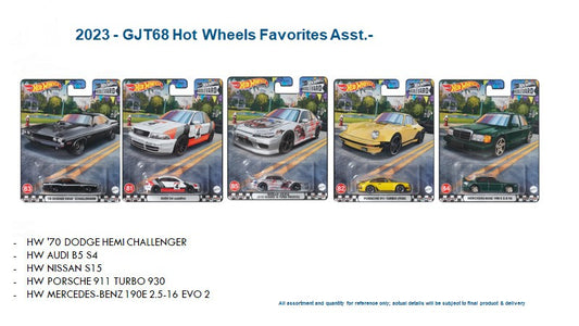 Hot Wheels Boulevard 2023 GJT68-953S S case Set of 5pcs
